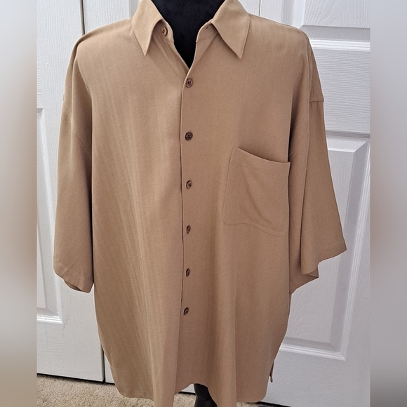 Bill Blass 100% Silk Button Down Shirt   Size XL - Picture 1 of 10